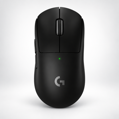 Logitech G gaming performance bundle mouse design with sleek black finish and LED indicator.