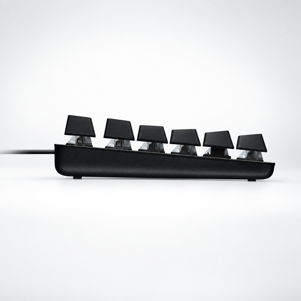 Logitech G413 SE mekanisk tastatur kablet med fokus på tidlige havne knapper.