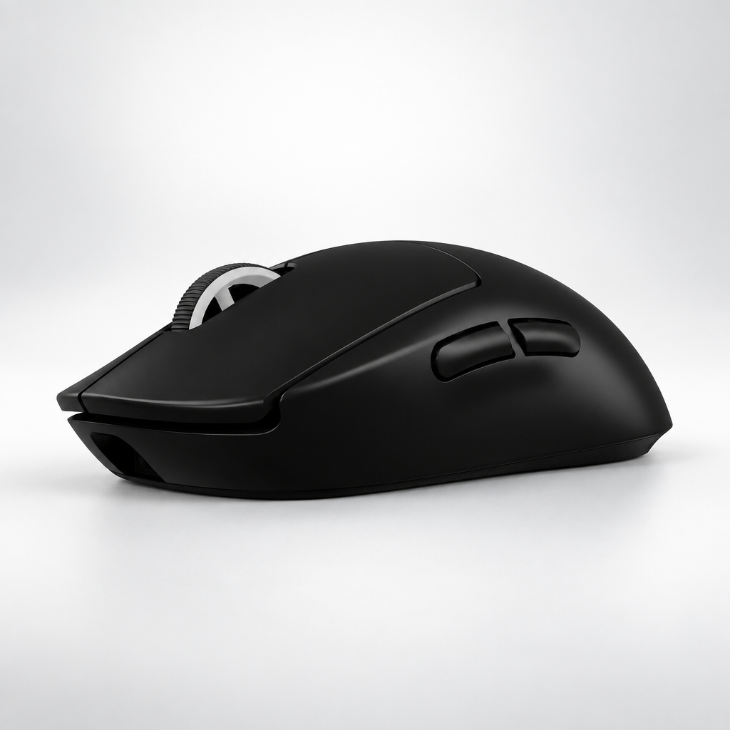 trådløs gaming mus Logitech G PRO X SUPERLIGHT 2 set fra siden på lys baggrund