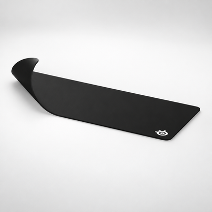 SteelSeries QcK Heavy XXL musemåtte rullet op, sort overflade til gaming.