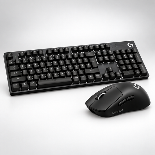 Logitech G gaming performance bundle with keyboard and superlight mouse for gamers